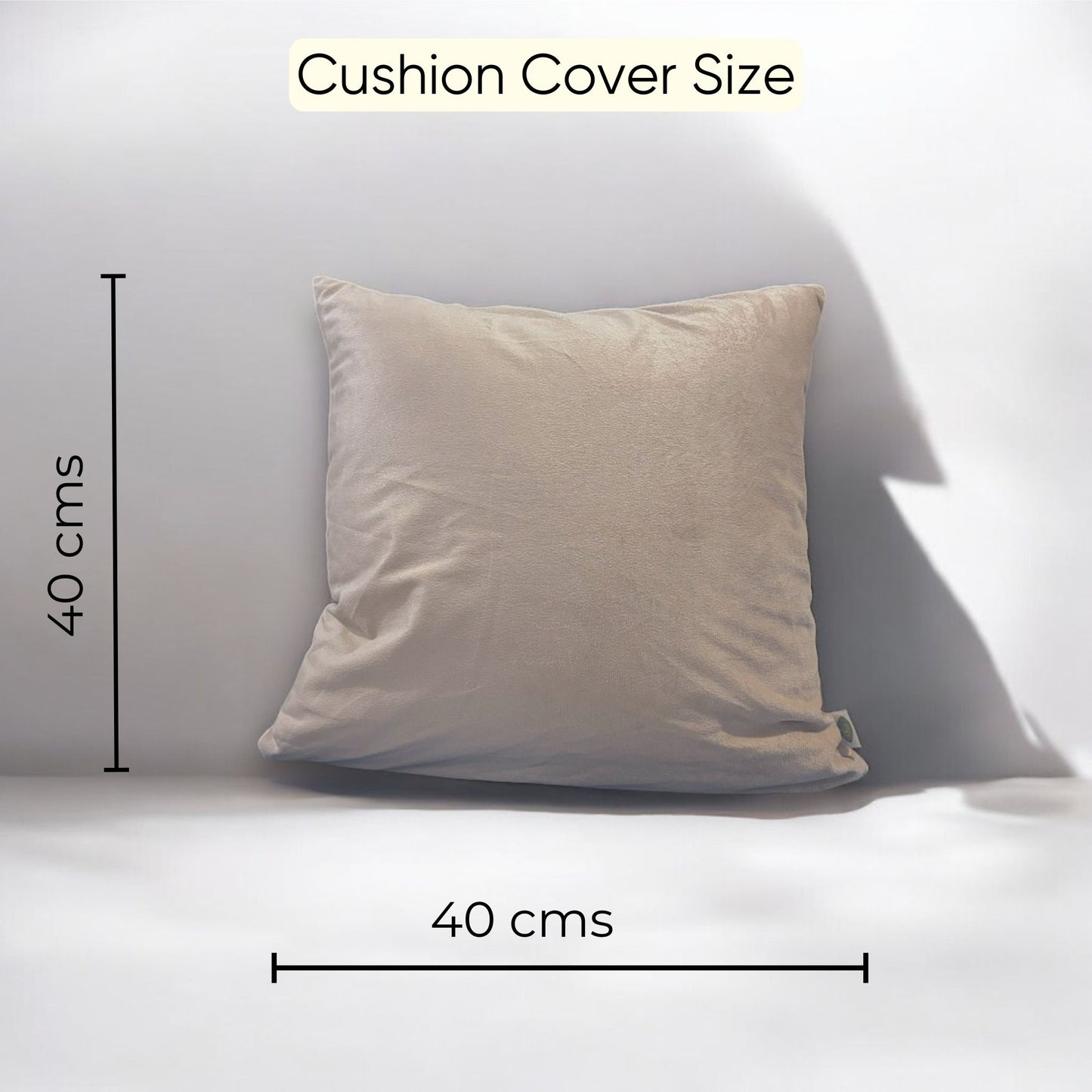 Beige Velvet Cushion Cover | Sahara Whisper - Set of 3