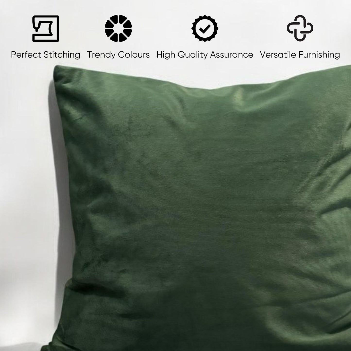 Emerald Enclave Velvet Cushion Cover - Set of 3