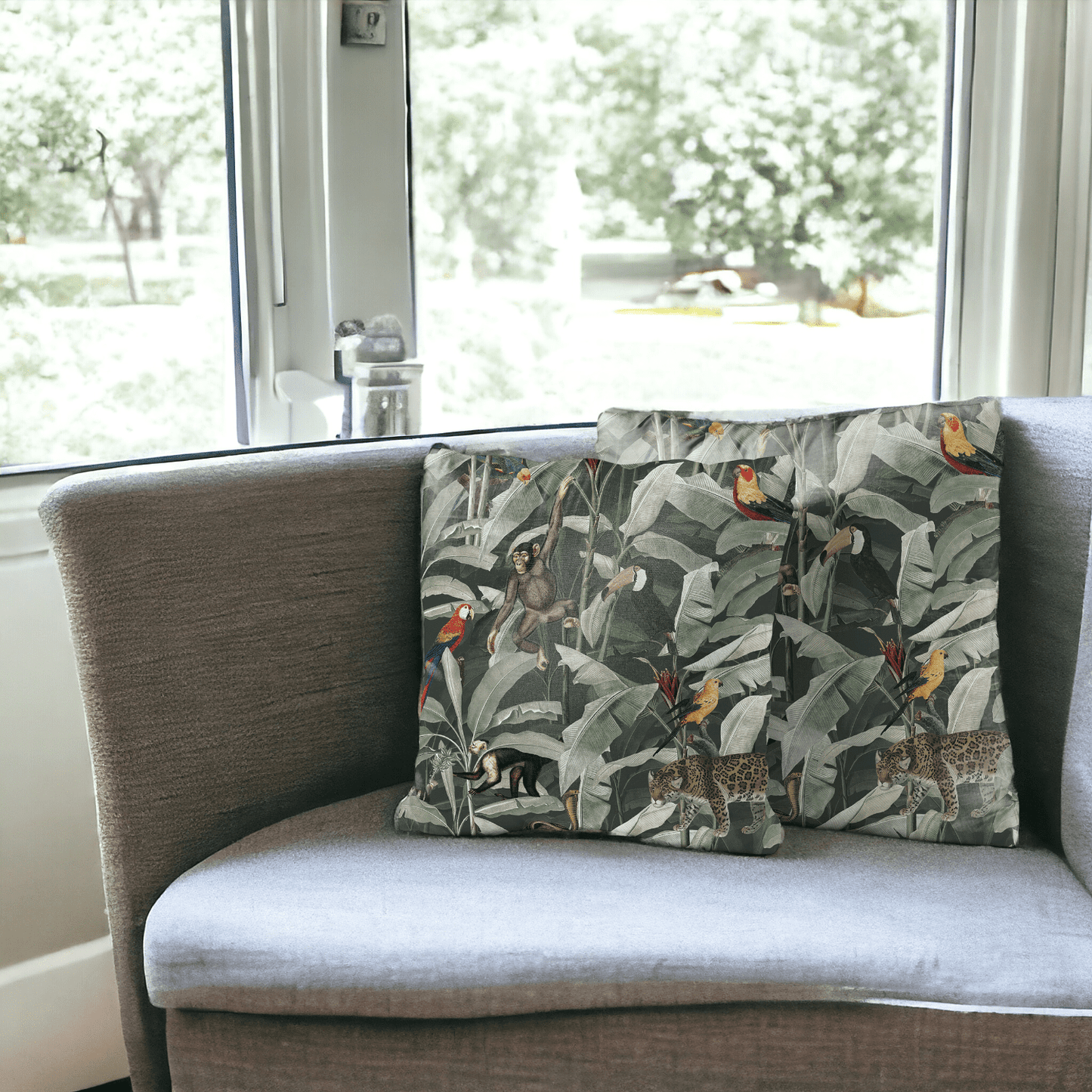 Jungle Rhapsody Velvet Cushion Cover - Set of 2
