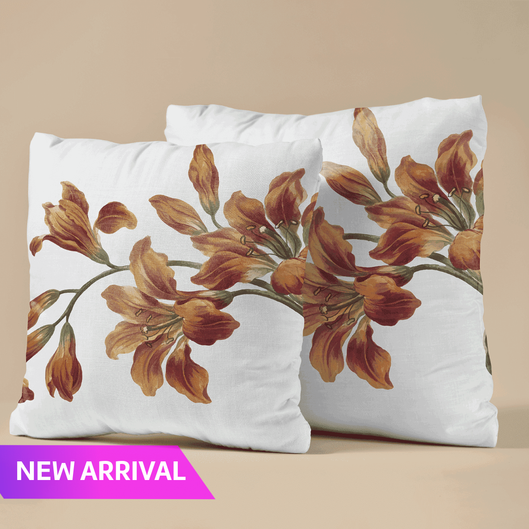 Amber Lilies Velvet Cushion Cover - Set of 2