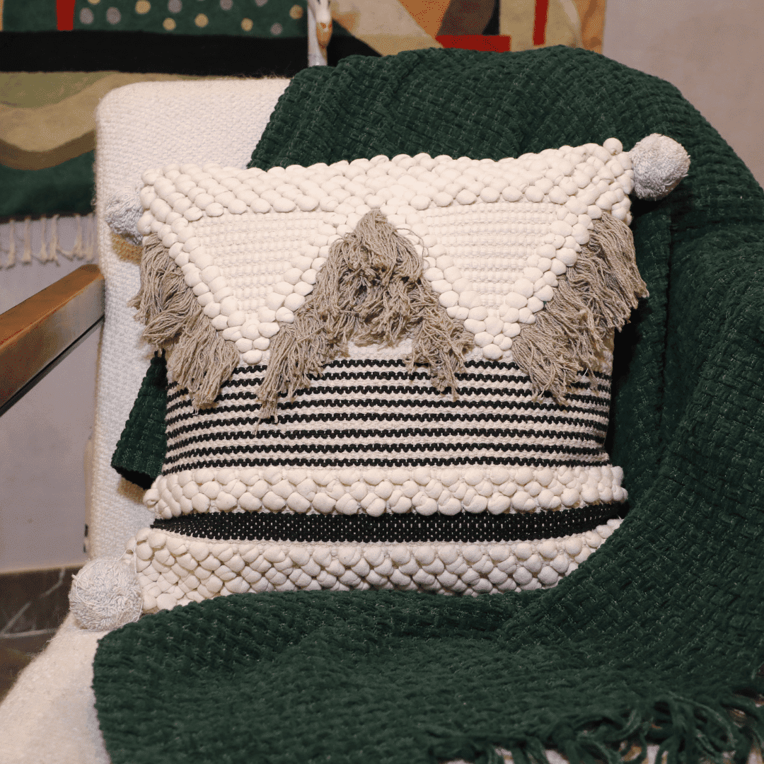 Boho Chic Tufted Cushion Cover
