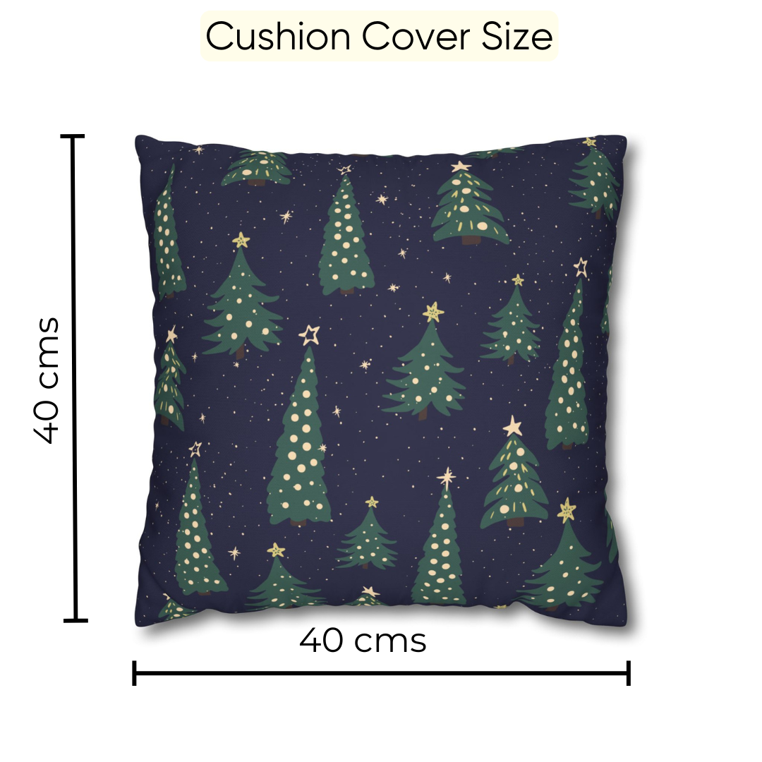 Christmas Trees & Candy Cane Velvet Christmas Cushion Cover Set of 5 - Combo