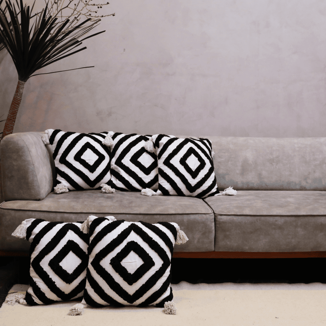 Diamond Chevron Tufted Cushion Cover - Set of 5