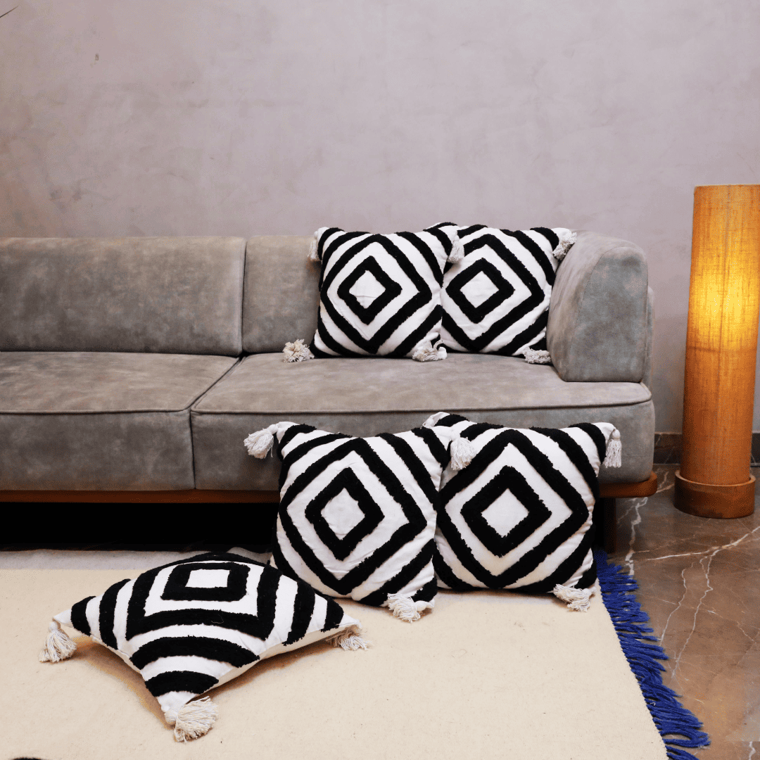 Diamond Chevron Tufted Cushion Cover - Set of 5