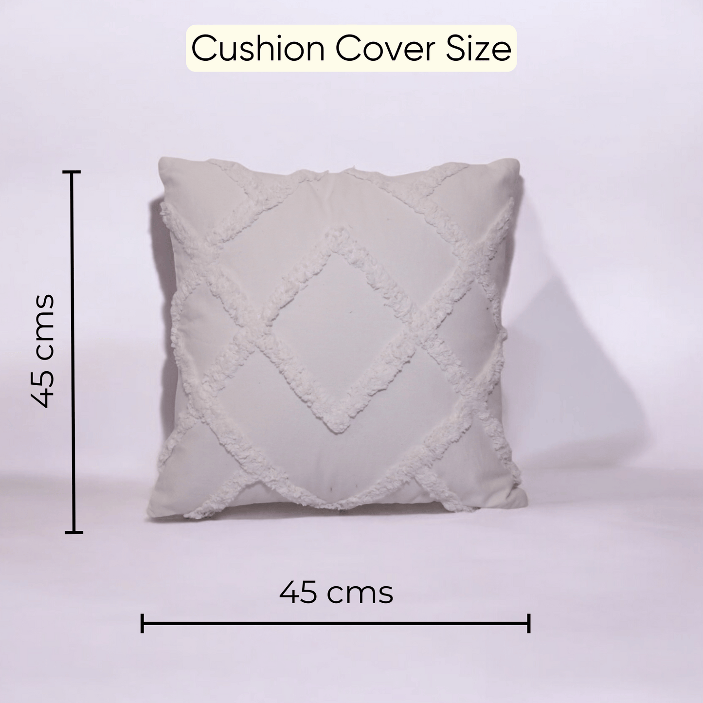 Diamond Ivory Tufted Cushion Cover