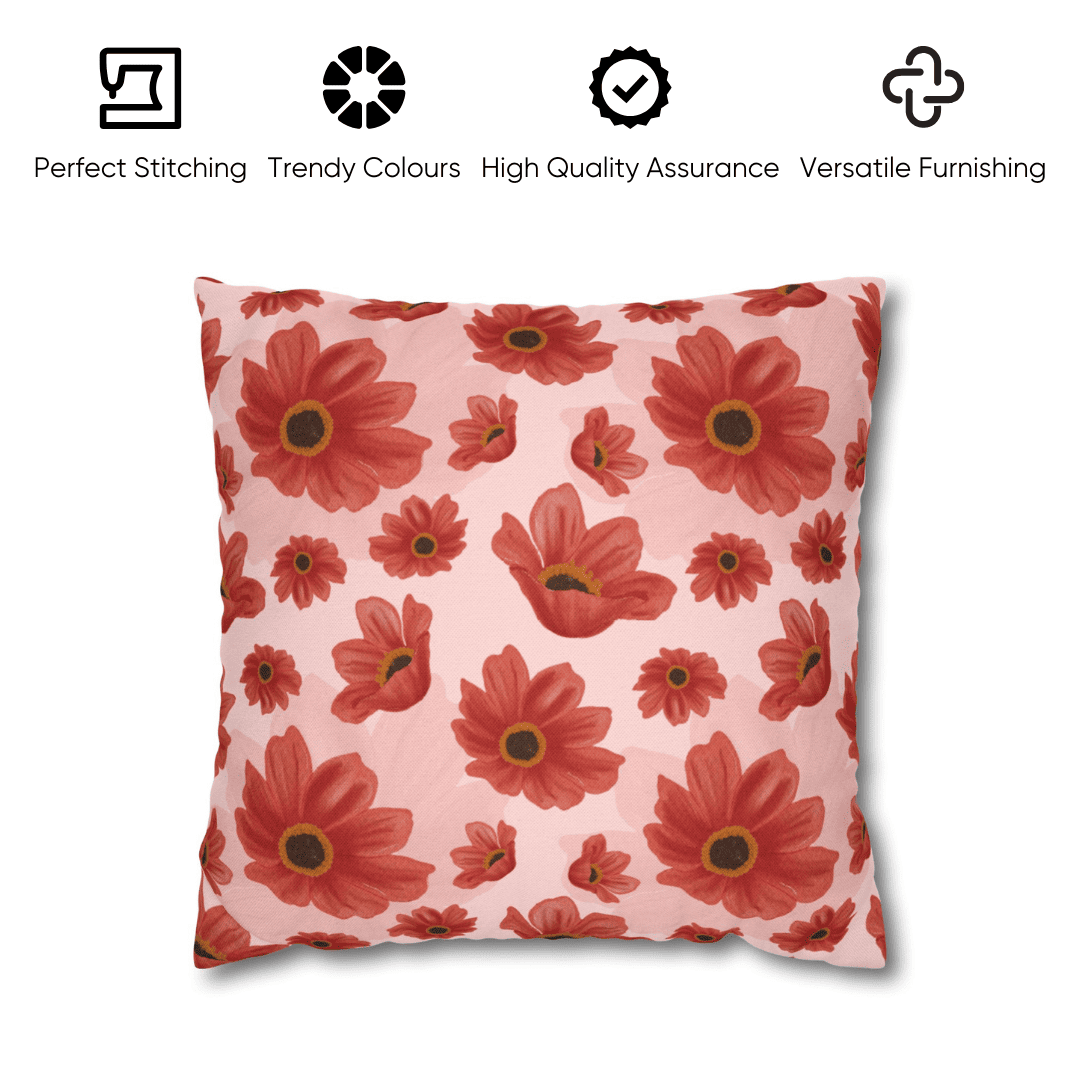Festive Bloom Velvet Cushion Cover