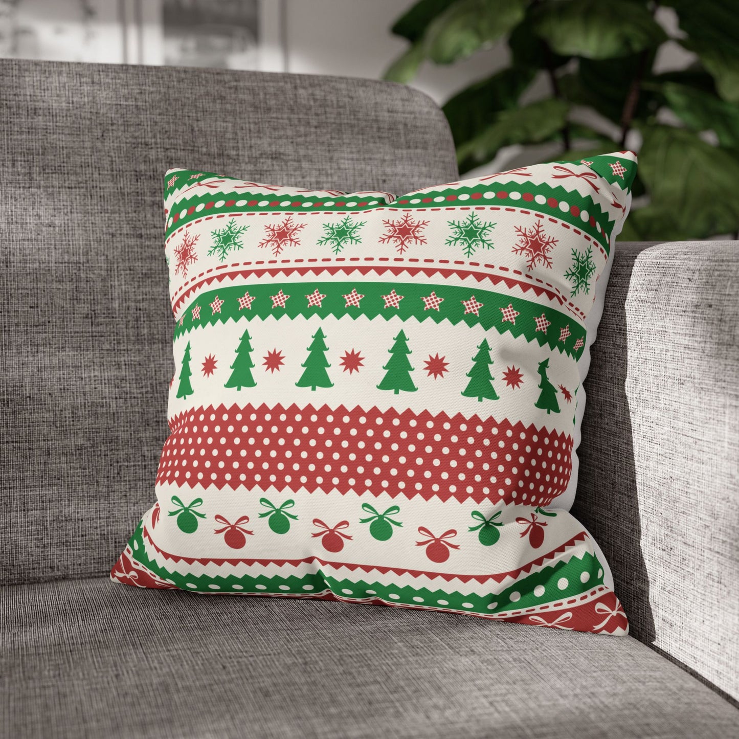 Festive Cheer Velvet Christmas Cushion Cover