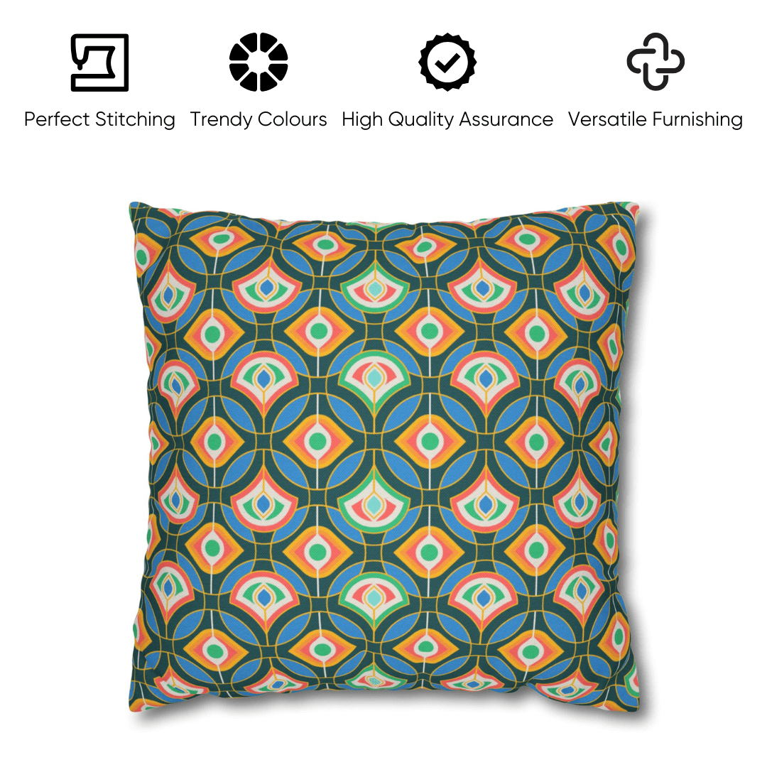 Festive Geometric Velvet Cushion Cover
