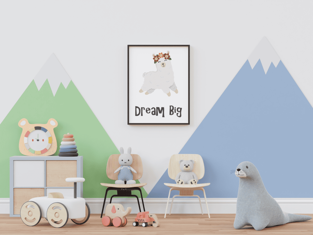 Floral Dreams Llama - Framed Wall Art