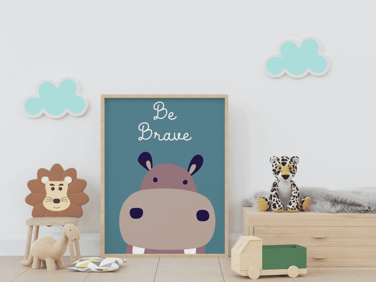 Hippo Courage - Framed Wall Art