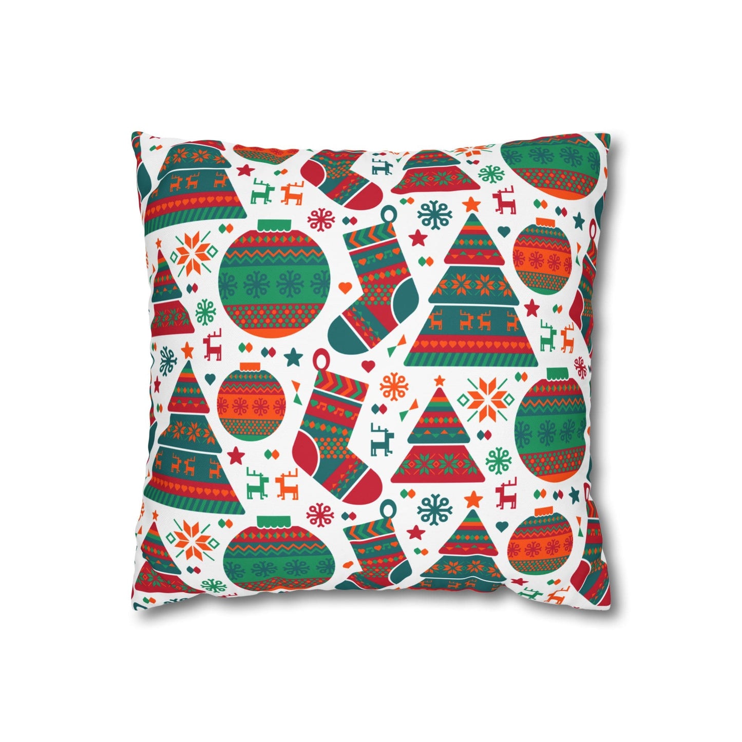 Holiday Icons Velvet Christmas Cushion Cover