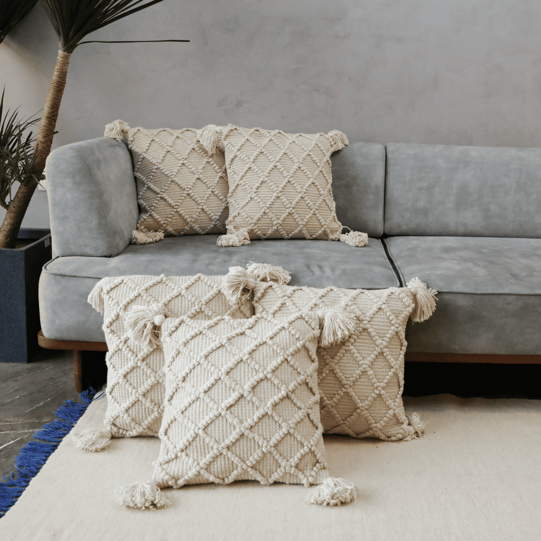 Ivory Diamond Luxe Tufted Cushion Cover