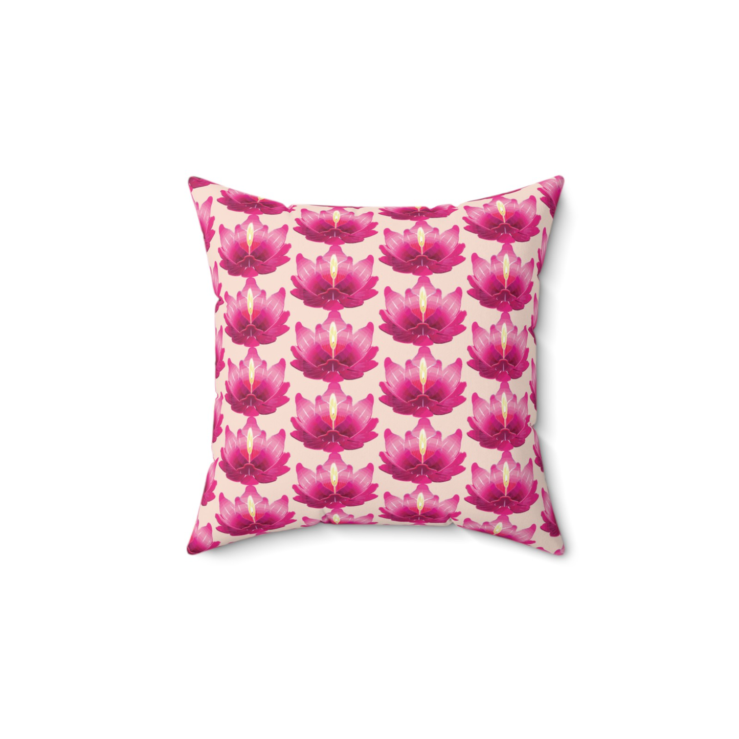 Lotus Bloom Taffeta Silk Cushion Cover
