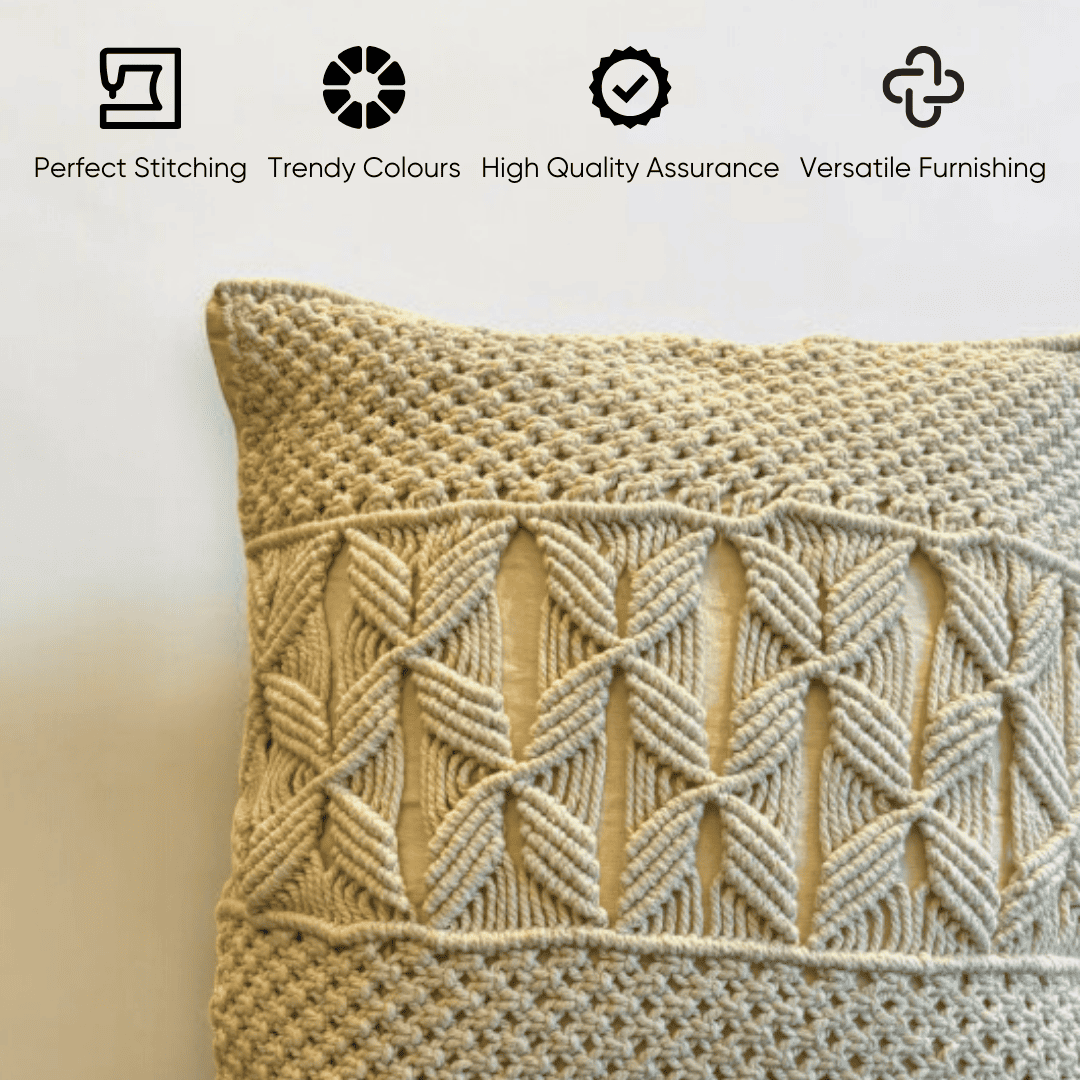Macrame Knotwork Tufted Cushion Cover