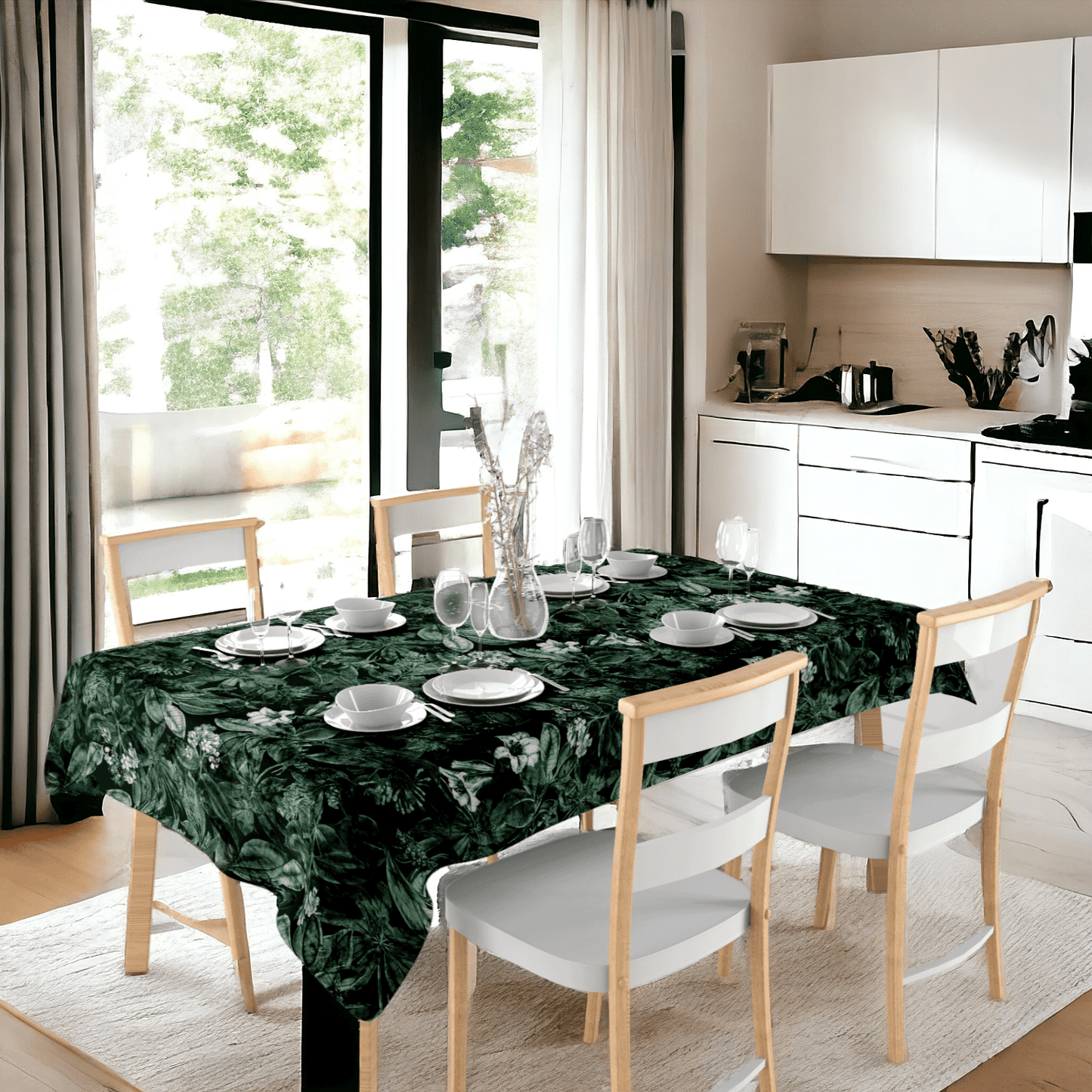 Midnight Flora Tablecloth