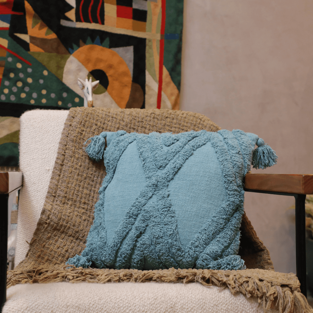 Ocean Breeze Tufted Cushion Cover