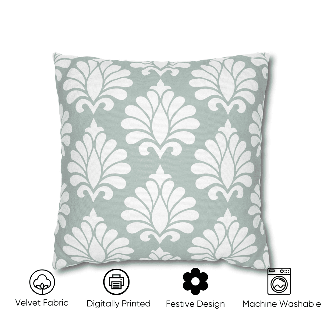 Ornate Festive Damask Velvet Cushion Cover