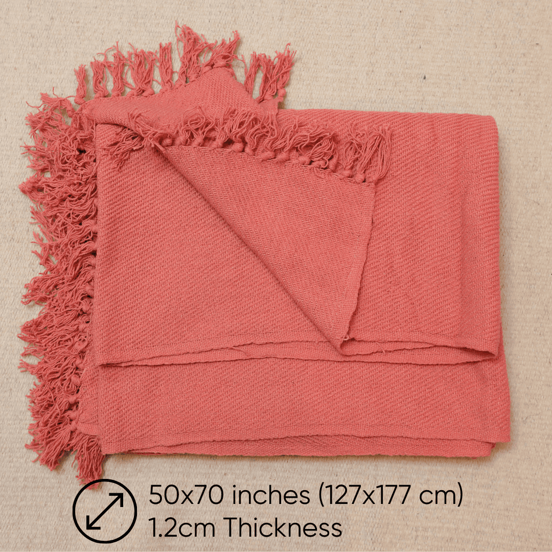 Peach Pink - Premium Chenille Sofa Throw