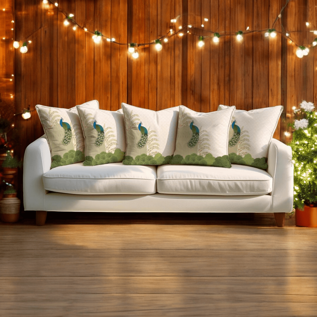 Royal Peacock Velvet Cushion Cover