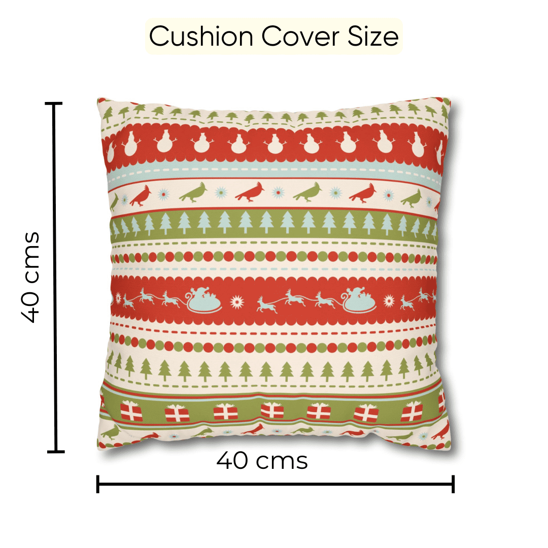 Santa's Sleigh Velvet Christmas Cushion Cover