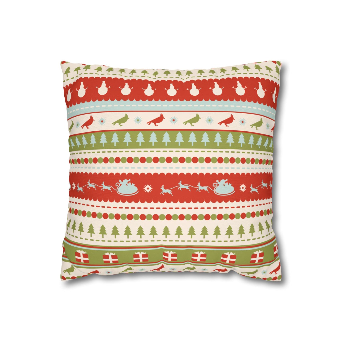Santa's Sleigh Velvet Christmas Cushion Cover