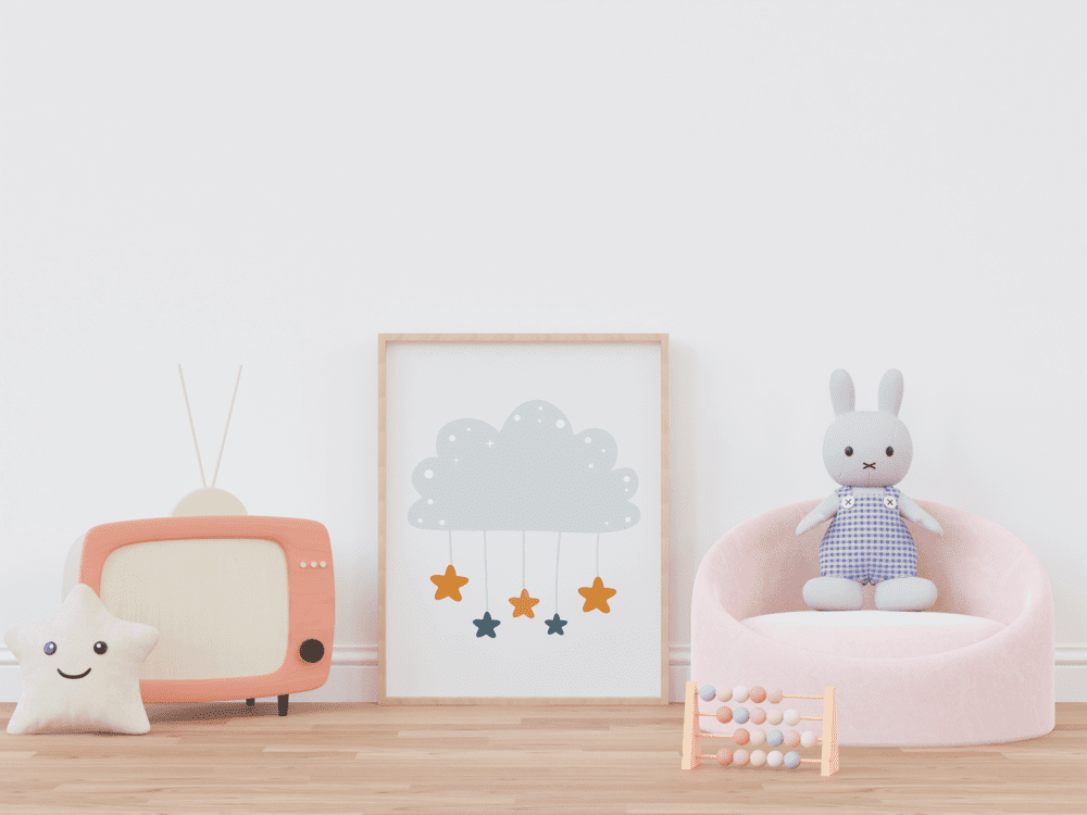 Starry Cloud Charms - Framed Wall Art