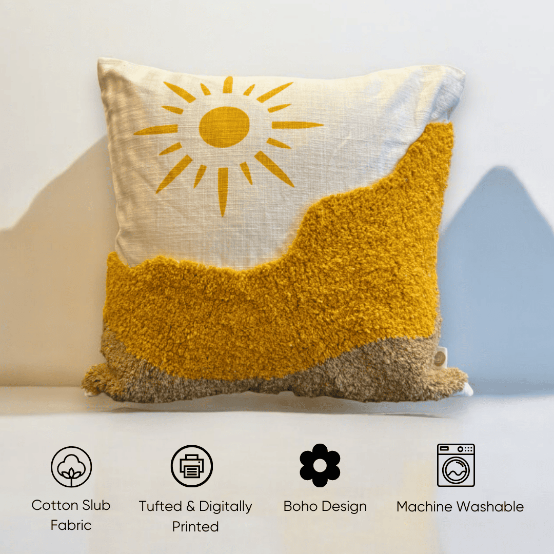 Sunny Horizon Tufted Cushion Cover