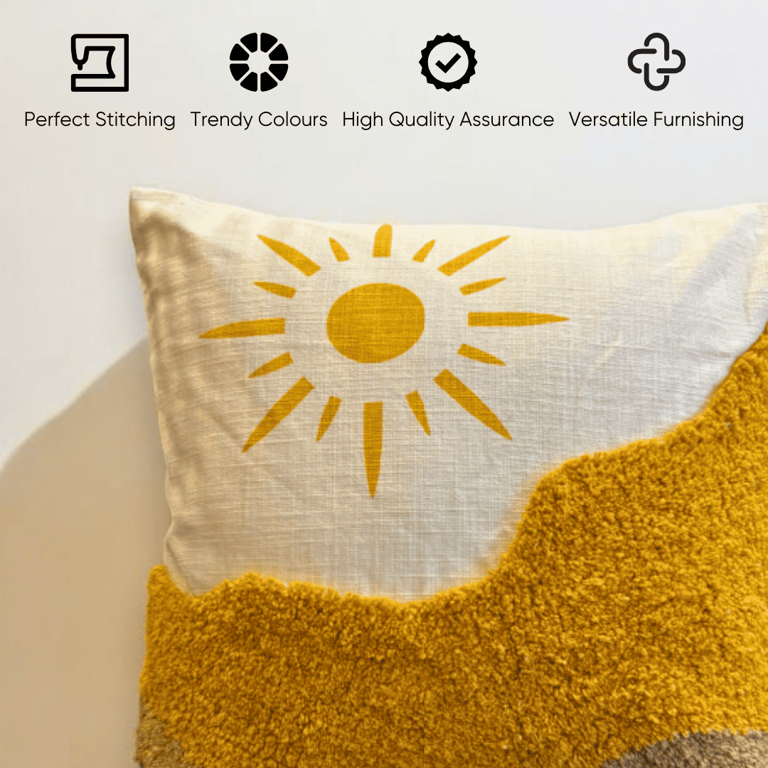 Sunny Horizon Tufted Cushion Cover