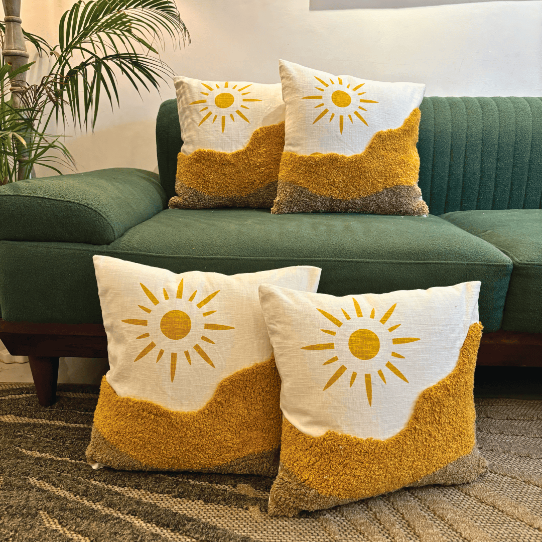 Sunny Horizon Tufted Cushion Cover