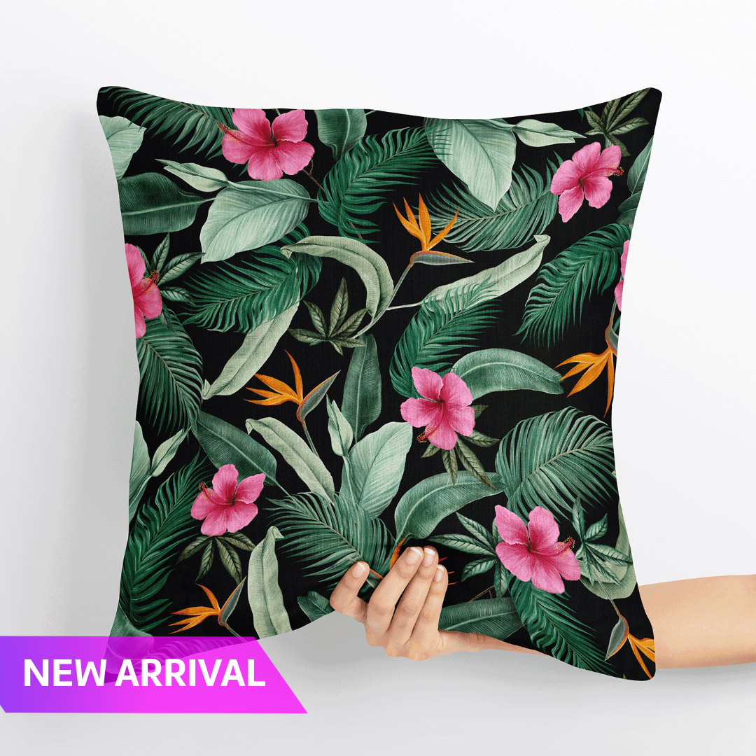 Velvet Tropicana Cushion Cover