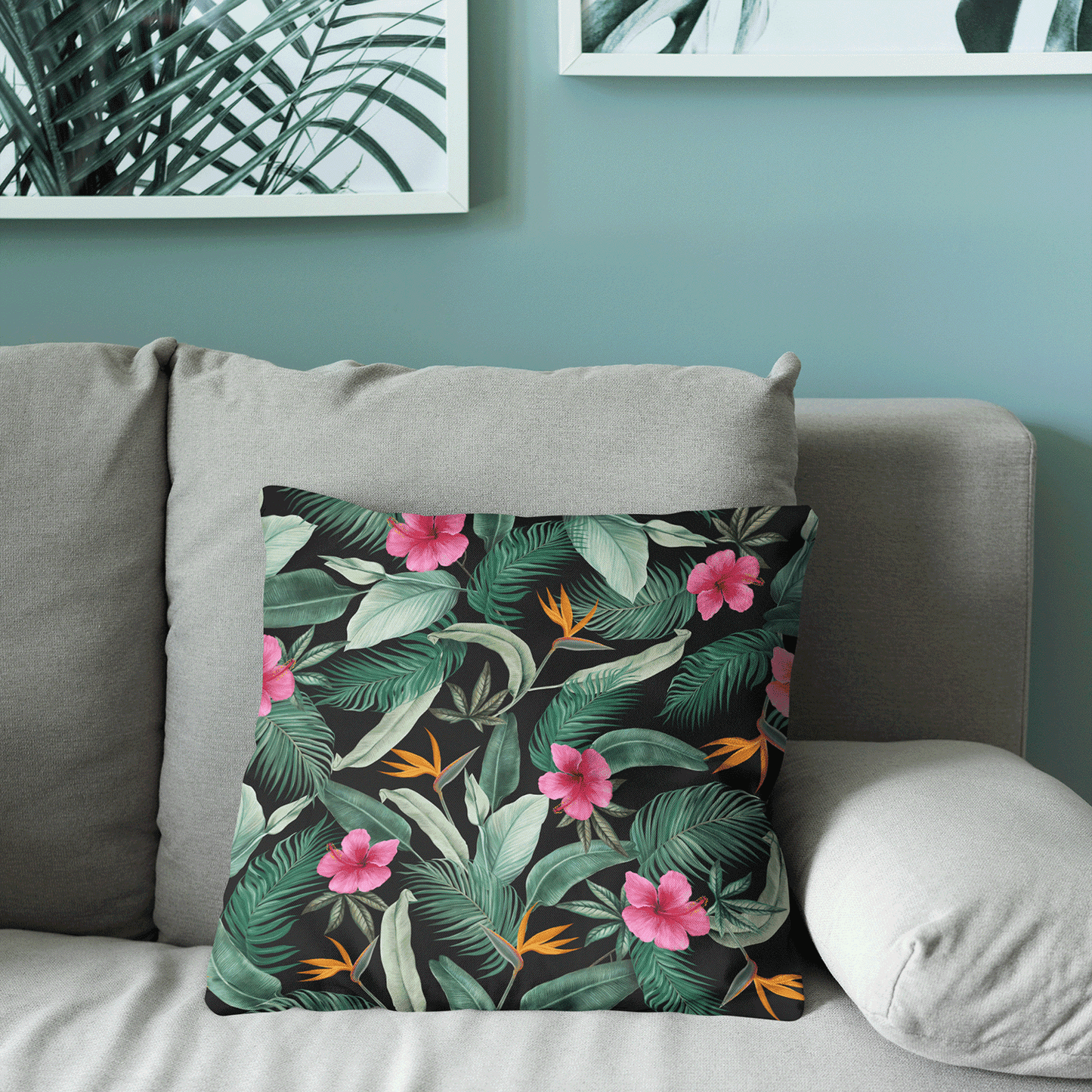 Velvet Tropicana Cushion Cover