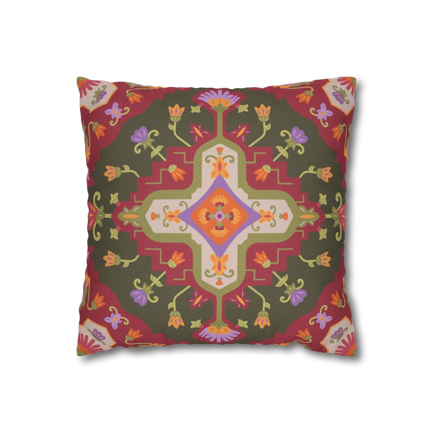 Vintage Festive Floral Velvet Cushion Cover
