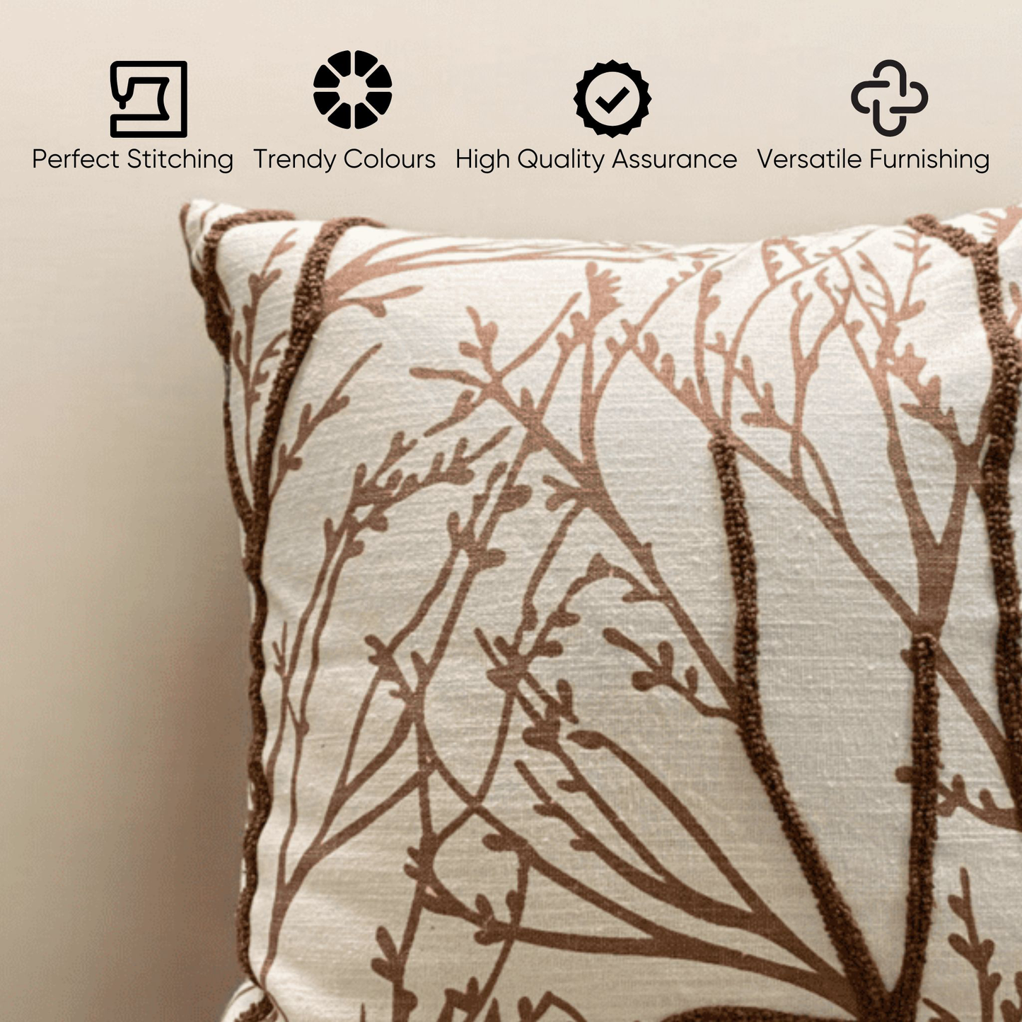 Woodland Branches Tufted Cushion Cover - Set of 5