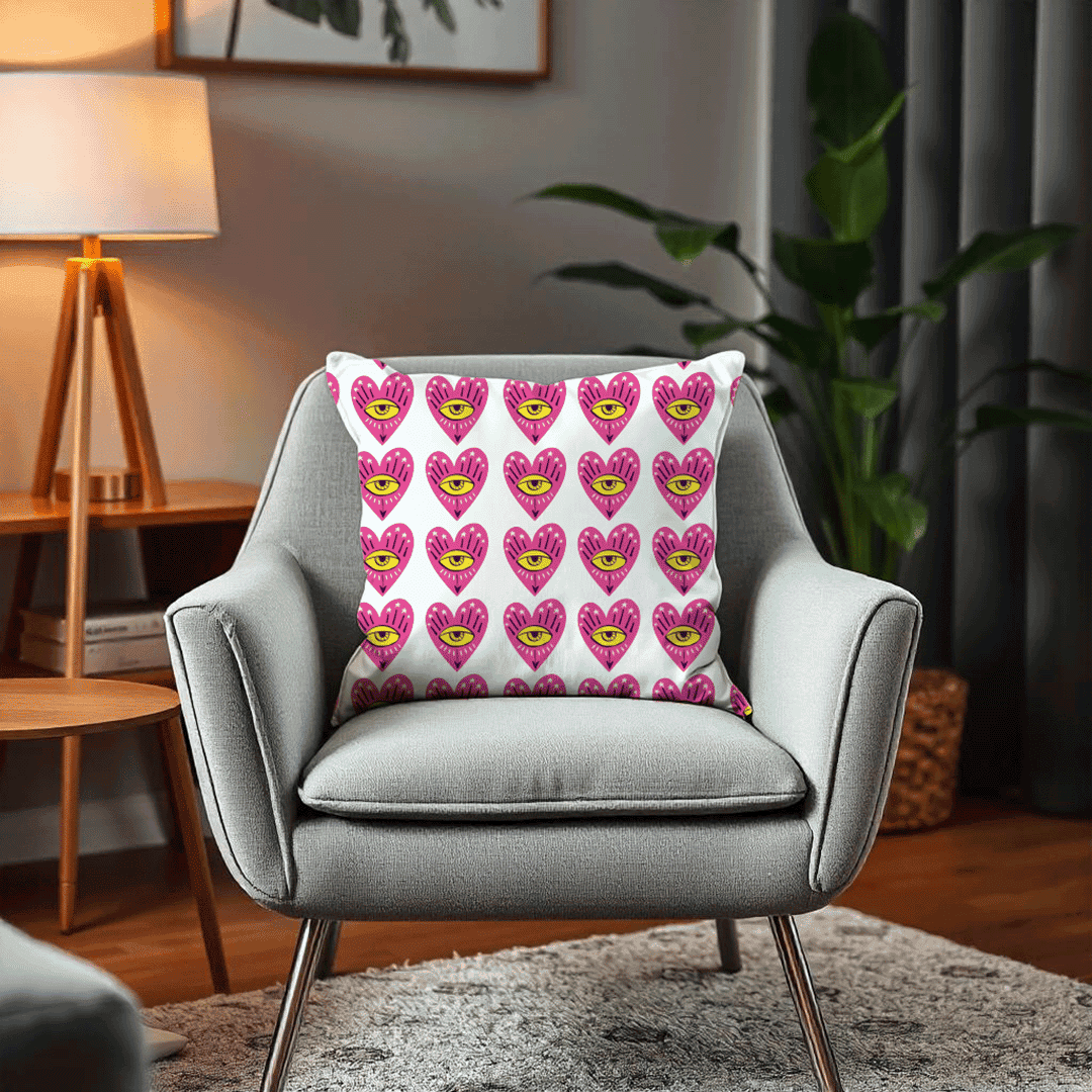 Eye of Love Cushion Cover for Valentine - Velvet - 16x16in