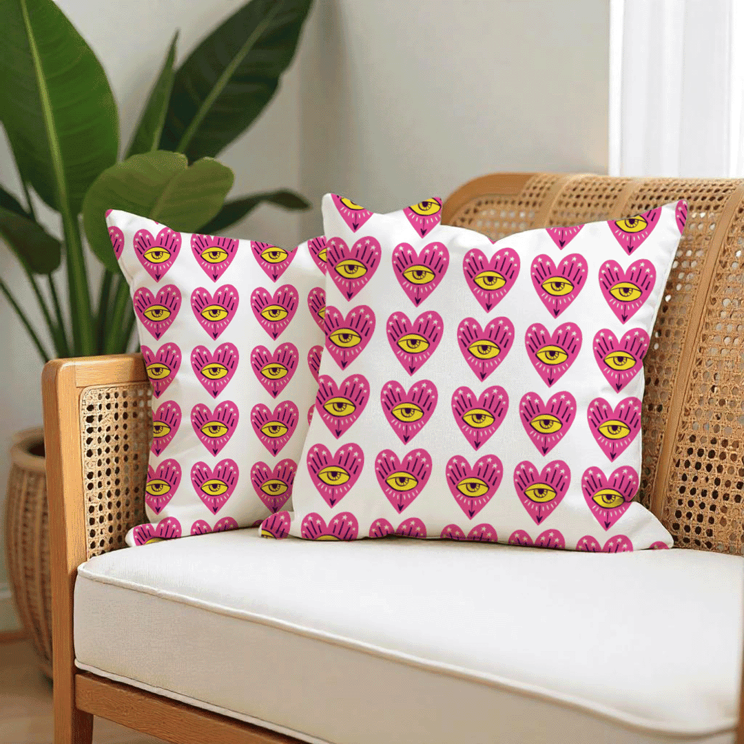 Eye of Love Cushion Cover for Valentine - Velvet - 16x16in