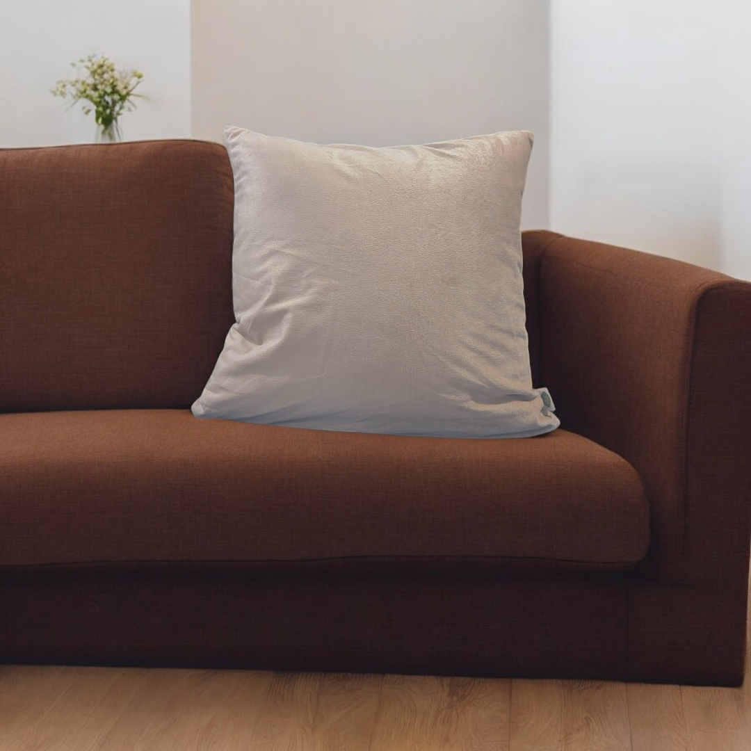 Beige Velvet Cushion Cover | Sahara Whisper - Set of 3