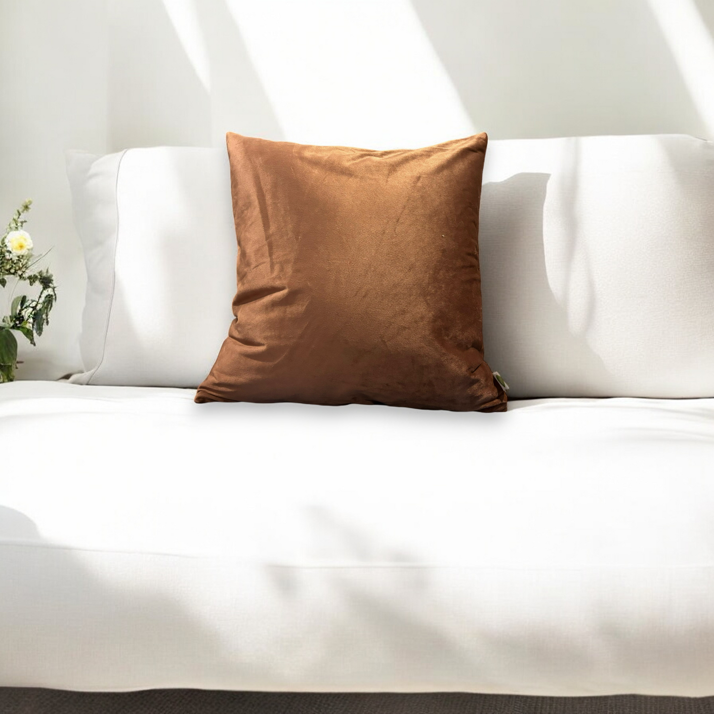 Beige Velvet Cushion Cover | Sahara Whisper - Set of 3