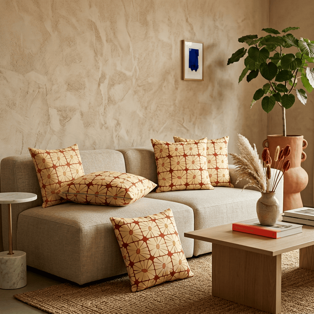 Sunbeam Grid Bloom Cushion Cover