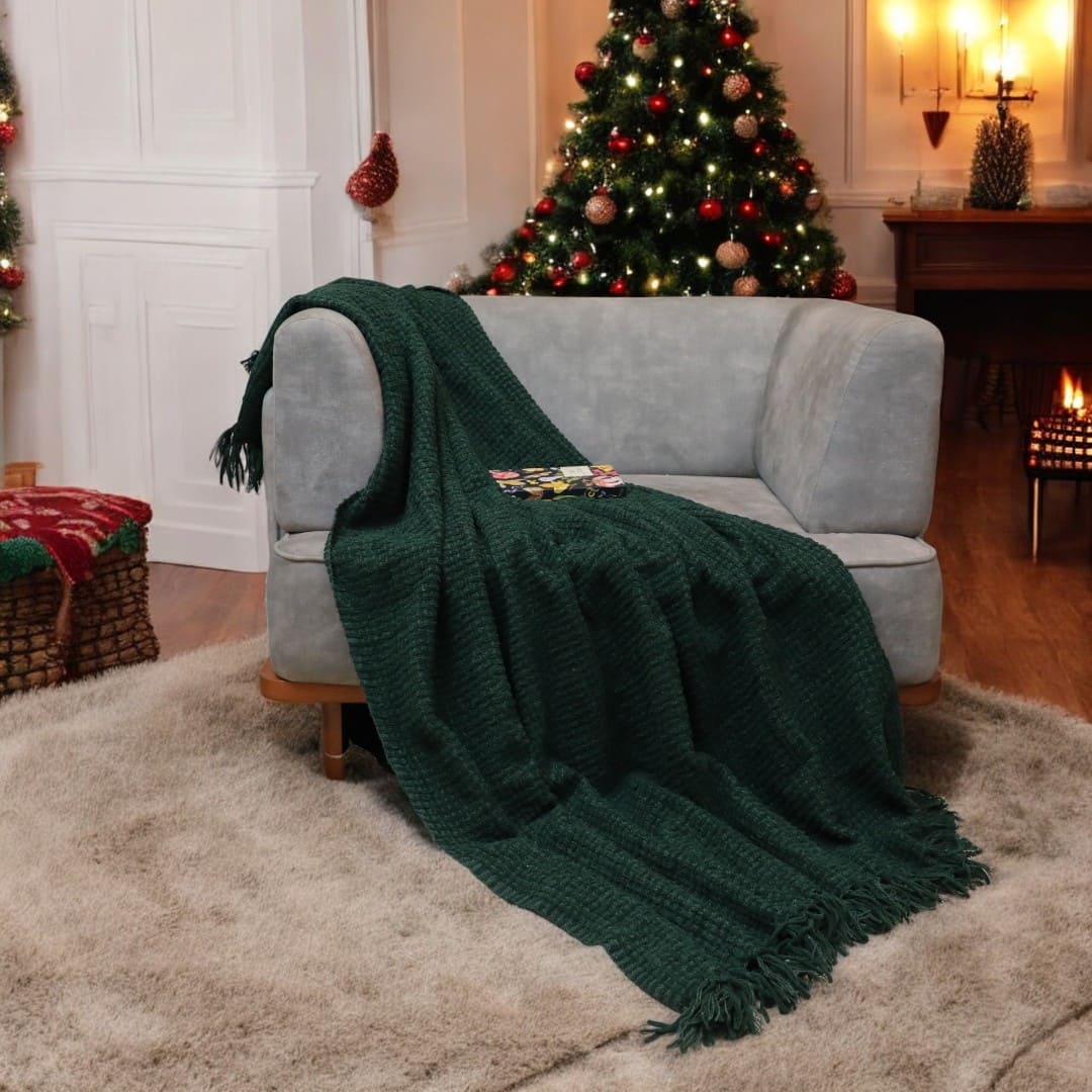 Cozy Haven Christmas Premium Chenille Sofa Throw