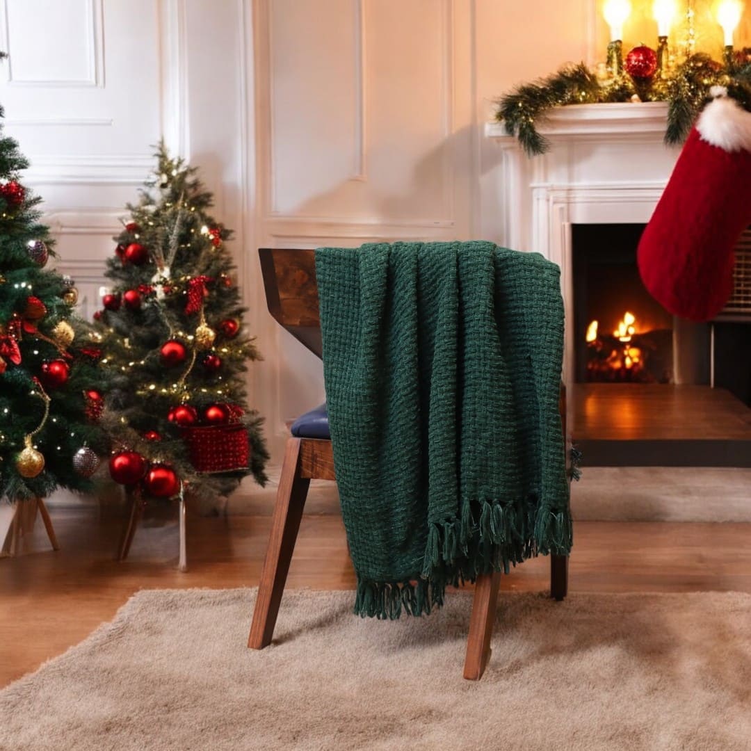 Cozy Haven Christmas Premium Chenille Sofa Throw