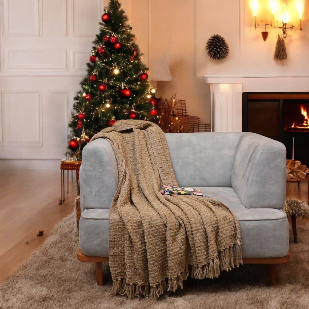 Cozy Haven Christmas Premium Chenille Sofa Throw