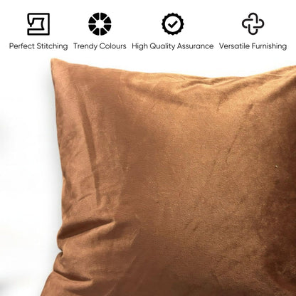 Brown Velvet Cushion Cover | Terracotta Tranquility Velvet - Set of 2