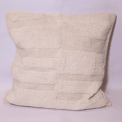 Ivory Textured Tufted Cushion Cover