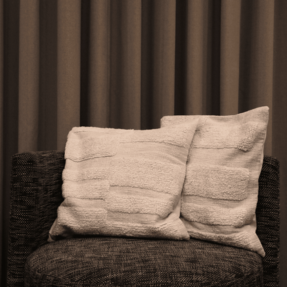 Ivory Textured Tufted Cushion Cover