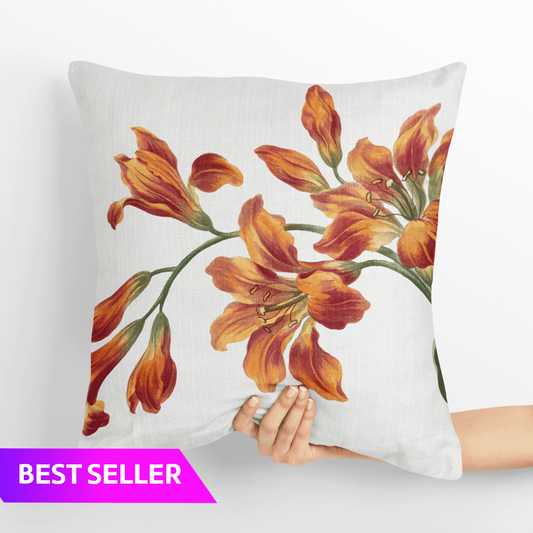 Amber Lilies Velvet Cushion Cover