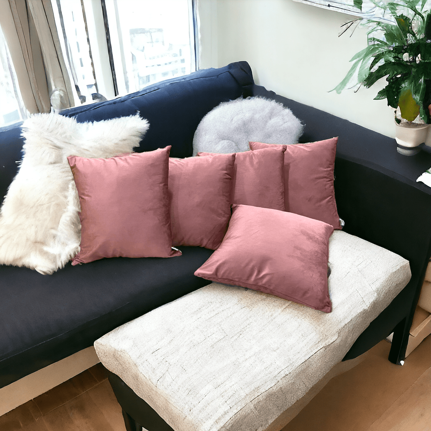 Terracotta Tranquility Velvet Cushion Cover - Set of 5