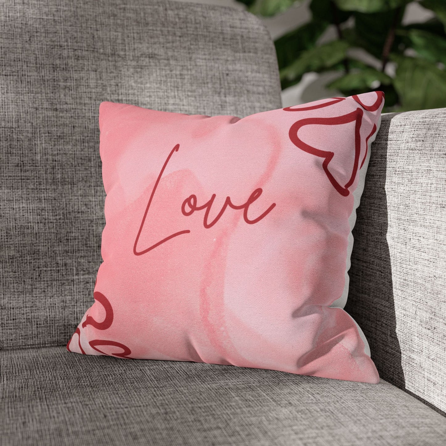 Abstract Love Cushion Cover for Valentine - Velvet - 16x16in