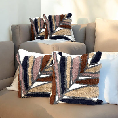 Earthy Chevron Tufted Cushion Cover