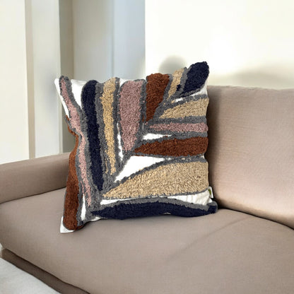 Earthy Chevron Tufted Cushion Cover