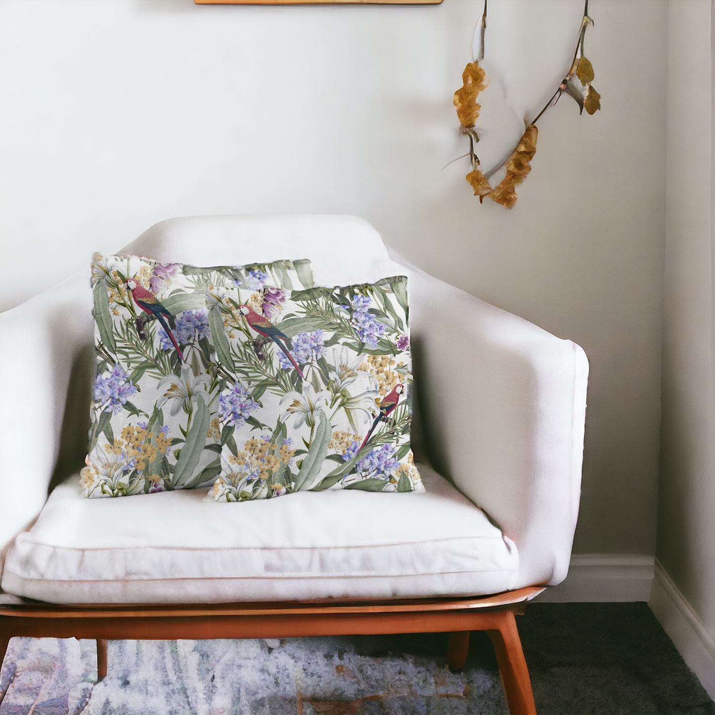 Eden's Parrot Velvet Cushion Cover - Set of 2